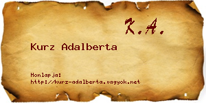 Kurz Adalberta névjegykártya